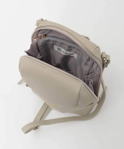 MK MICHEL KLEIN（エムケーミッシェルクラン）の「[300g以下の軽量]牛革ラウンドジップショルダーバッグ（ショルダーバッグ・レディース・ターコイズブルー/モカ/アイボリー/ブラック・00）」の14枚目の写真