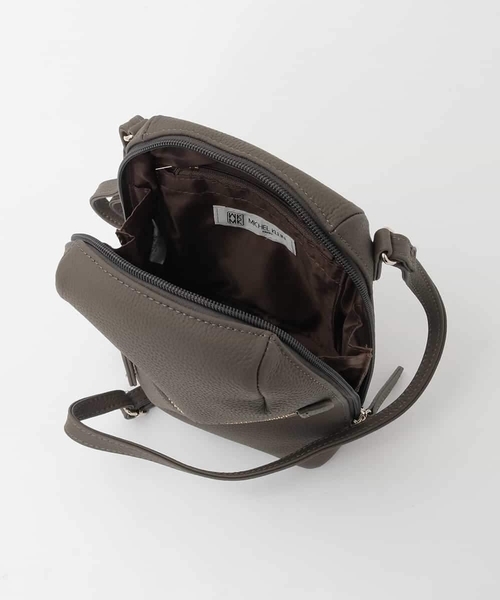 MK MICHEL KLEIN（エムケーミッシェルクラン）の「[300g以下の軽量]牛革ラウンドジップショルダーバッグ（ショルダーバッグ・レディース・ターコイズブルー/モカ/アイボリー/ブラック・00）」の16枚目の写真