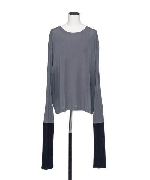 muller of yoshiokubo(ミュラーオブヨシオクボ)の「muller of yoshiokubo ミュラーオブヨシオクボ / GRADATION OVERSIZE TOP グラデーションオーバーサイズトップス / MLF26102(Tシャツ/カットソー・レディース・ブラウン/グリーン/ネイビー・FREE)」の3枚目の写真