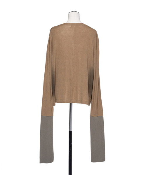 muller of yoshiokubo(ミュラーオブヨシオクボ)の「muller of yoshiokubo ミュラーオブヨシオクボ / GRADATION OVERSIZE TOP グラデーションオーバーサイズトップス / MLF26102(Tシャツ/カットソー・レディース・ブラウン/グリーン/ネイビー・FREE)」の4枚目の写真