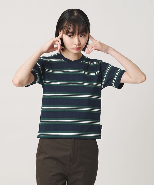 NICE WEATHER(ナイスウェザー)の「<NICE WEATHER>ボーダーショートスリーブ Tシャツ(Tシャツ/カットソー・メンズ・ネイビー/ダークグレー・M/XS/L/S)」の2枚目の写真