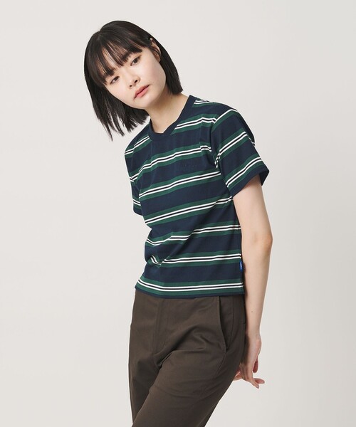 NICE WEATHER(ナイスウェザー)の「<NICE WEATHER>ボーダーショートスリーブ Tシャツ(Tシャツ/カットソー・メンズ・ネイビー/ダークグレー・M/XS/L/S)」の6枚目の写真