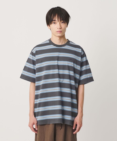 NICE WEATHER(ナイスウェザー)の「<NICE WEATHER>ボーダーショートスリーブ Tシャツ(Tシャツ/カットソー・メンズ・ネイビー/ダークグレー・M/XS/L/S)」の16枚目の写真