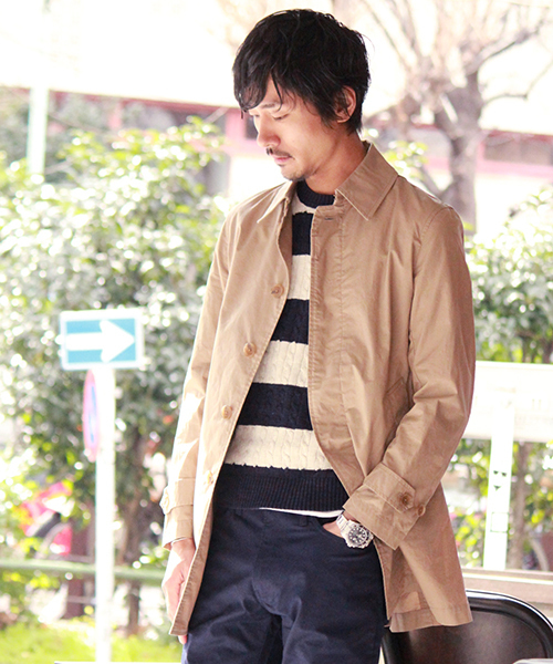 JOURNAL STANDARD（ジャーナルスタンダード）の「スラブコットンケーブルボーダークルーネックニット#（ニット/セーター・メンズ・アイボリー/グレー/ネイビー/ダークブルー・LARGE/MEDIUM）」の19枚目の写真