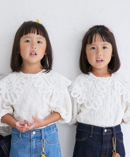 IENA ENFANT（イエナアンファン）の「シャーリングパフスリーブカットソー kids（Tシャツ/カットソー・キッズ・レッド/ホワイト/ブラック・SMALL/MEDIUM/X-LARGE/LARGE）」の5枚目の写真