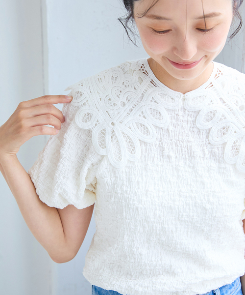 IENA ENFANT（イエナアンファン）の「シャーリングパフスリーブカットソー kids（Tシャツ/カットソー・キッズ・レッド/ホワイト/ブラック・SMALL/MEDIUM/X-LARGE/LARGE）」の7枚目の写真