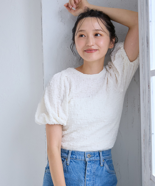 IENA ENFANT（イエナアンファン）の「シャーリングパフスリーブカットソー kids（Tシャツ/カットソー・キッズ・レッド/ホワイト/ブラック・SMALL/MEDIUM/X-LARGE/LARGE）」の8枚目の写真