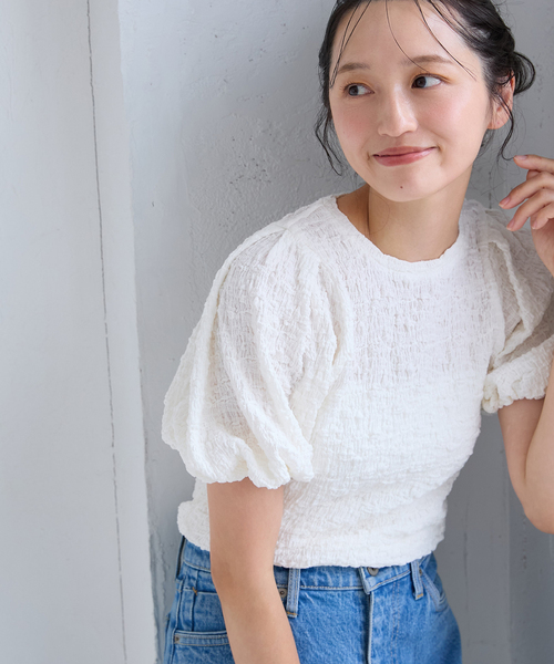 IENA ENFANT（イエナアンファン）の「シャーリングパフスリーブカットソー kids（Tシャツ/カットソー・キッズ・レッド/ホワイト/ブラック・SMALL/MEDIUM/X-LARGE/LARGE）」の9枚目の写真