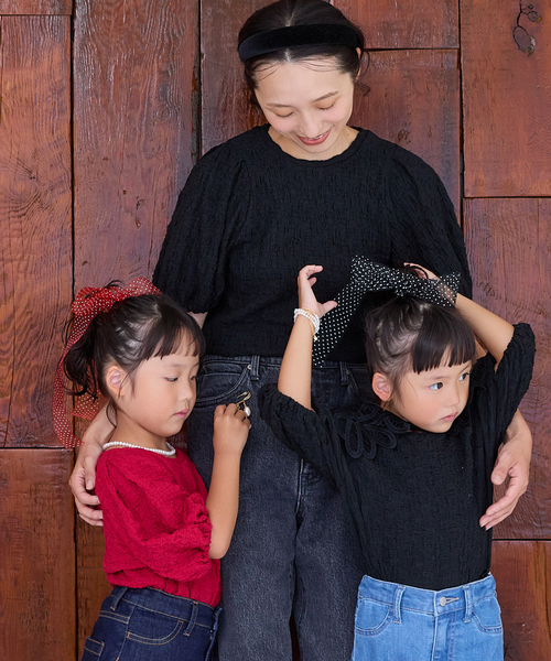 IENA ENFANT（イエナアンファン）の「シャーリングパフスリーブカットソー kids（Tシャツ/カットソー・キッズ・レッド/ホワイト/ブラック・SMALL/MEDIUM/X-LARGE/LARGE）」の10枚目の写真