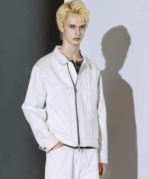 NO ID.(ノーアイディ)の「【NO ID.】Big Trucker Zip Blouson / ビッグ トラッカー ジップ ブルゾン(ブルゾン・メンズ・ホワイト/グレー/ブラック・ONE)」の5枚目の写真