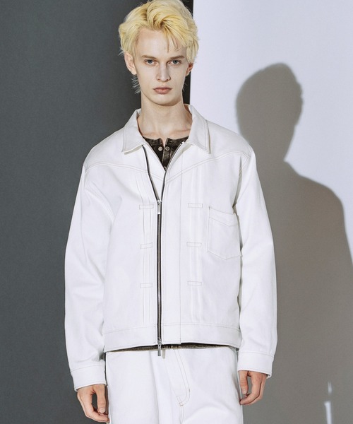 NO ID.(ノーアイディ)の「【NO ID.】Big Trucker Zip Blouson / ビッグ トラッカー ジップ ブルゾン(ブルゾン・メンズ・ホワイト/グレー/ブラック・ONE)」の6枚目の写真