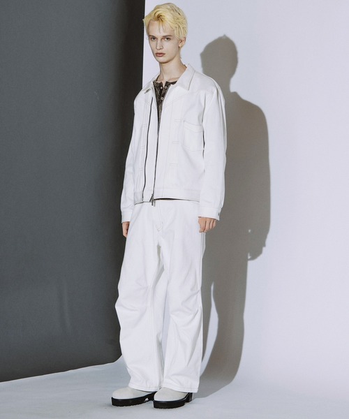 NO ID.(ノーアイディ)の「【NO ID.】Big Trucker Zip Blouson / ビッグ トラッカー ジップ ブルゾン(ブルゾン・メンズ・ホワイト/グレー/ブラック・ONE)」の13枚目の写真
