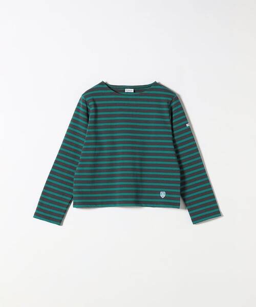 ORCIVAL(オーシバル)の「ORCIVAL:〈手洗い可能〉クルーネック ボーダー ロングスリーブ プルオーバー(Tシャツ/カットソー・レディース・ブルー/ピンク/グリーン・ONE SIZE)」の2枚目の写真