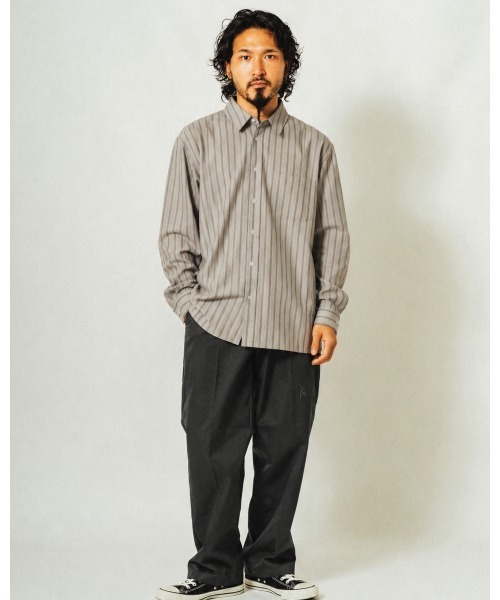 BIG MIKE(ビッグマイク)の「BIG MIKE ビッグマイク/ 26秋冬新作 コットン マルチストライプ ルーズフィット レギュラーカラー長袖シャツ //// 102615251(シャツ/ブラウス・メンズ・グレー/ブルー・LARGE/MEDIUM)」の8枚目の写真