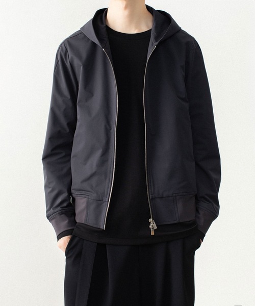 ATTACHMENT(アタッチメント)の「【LIMITED】ソロテックス ライトダブルクロス ジップアップ フーディー / SOLOTEX LIGHT DOUBLE CLOTH ZIP-UP HOODIE(パーカー・メンズ・ダークグレー/ブラック・1/2/3/4)」の3枚目の写真
