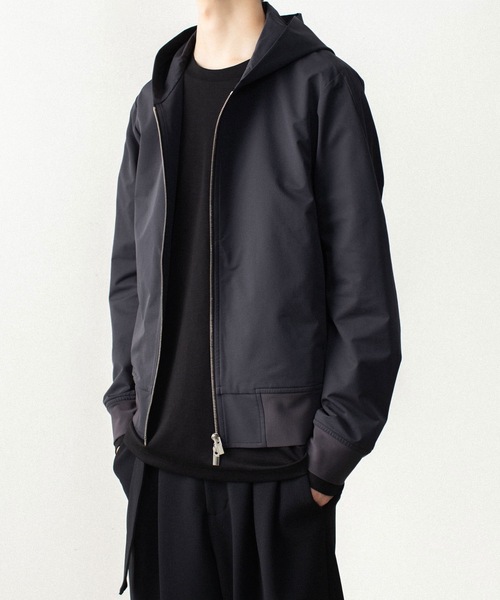ATTACHMENT(アタッチメント)の「【LIMITED】ソロテックス ライトダブルクロス ジップアップ フーディー / SOLOTEX LIGHT DOUBLE CLOTH ZIP-UP HOODIE(パーカー・メンズ・ダークグレー/ブラック・1/2/3/4)」の4枚目の写真