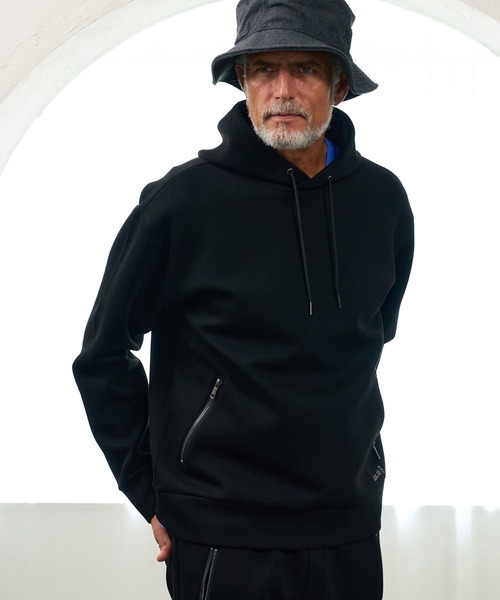 Maison code 13（メゾンコードサーティーン）の「mpa4197- Zip Pocket Double Knit Hoodie パーカー(M26W-01)（パーカー・メンズ・モカ/ブラック・S/M/L）」の2枚目の写真
