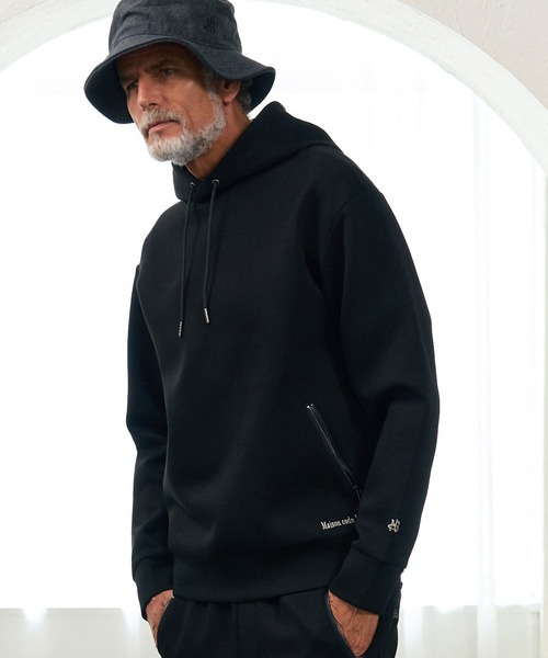 Maison code 13（メゾンコードサーティーン）の「mpa4197- Zip Pocket Double Knit Hoodie パーカー(M26W-01)（パーカー・メンズ・モカ/ブラック・S/M/L）」の3枚目の写真