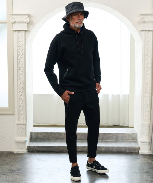 Maison code 13（メゾンコードサーティーン）の「mpa4197- Zip Pocket Double Knit Hoodie パーカー(M26W-01)（パーカー・メンズ・モカ/ブラック・S/M/L）」の6枚目の写真