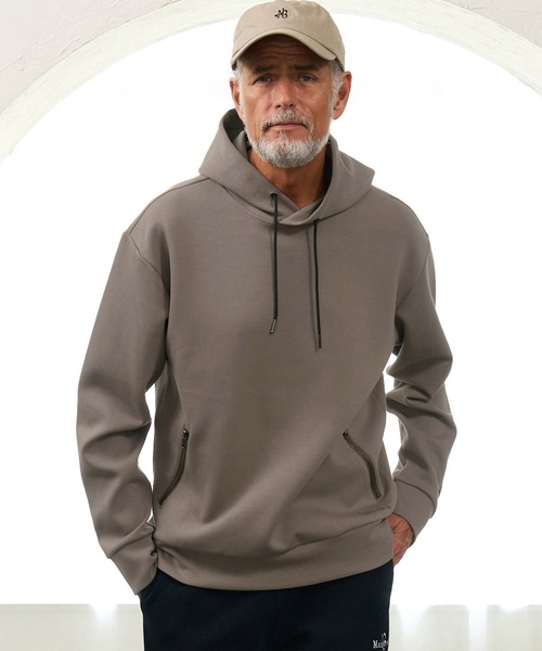 Maison code 13（メゾンコードサーティーン）の「mpa4197- Zip Pocket Double Knit Hoodie パーカー(M26W-01)（パーカー・メンズ・モカ/ブラック・S/M/L）」の7枚目の写真