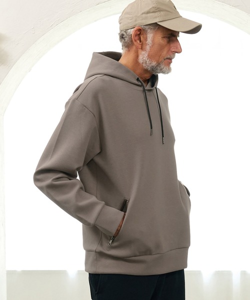 Maison code 13（メゾンコードサーティーン）の「mpa4197- Zip Pocket Double Knit Hoodie パーカー(M26W-01)（パーカー・メンズ・モカ/ブラック・S/M/L）」の8枚目の写真