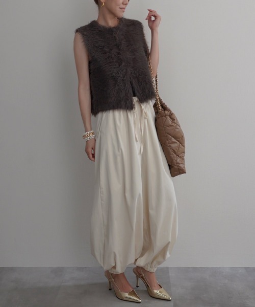 Rashik(ラシク)の「【Rashik】ナイロンバルーンワイドパンツ(その他パンツ・レディース・ピンク/アイボリー/ブラック・FREE)」の8枚目の写真