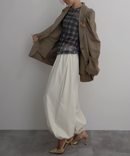 Rashik(ラシク)の「【Rashik】ナイロンバルーンワイドパンツ(その他パンツ・レディース・ピンク/アイボリー/ブラック・FREE)」の10枚目の写真