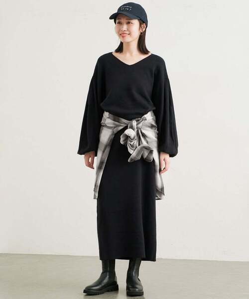 SLOBE IENA(スローブイエナ)の「《WEB限定カラーあり/追加2》ビエラチェックルーズシャツ(シャツ/ブラウス・レディース・ブラック/ネイビー/ブラウン・FREE)」の4枚目の写真