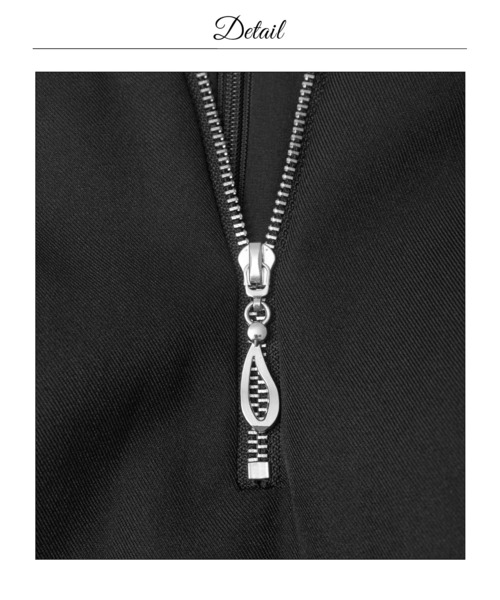 DAZZY(デイジー)の「ショルダーリボン谷間ジップフリルAラインミニ丈キャバドレス(ドレス・レディース・ブラック・S/M)」の17枚目の写真