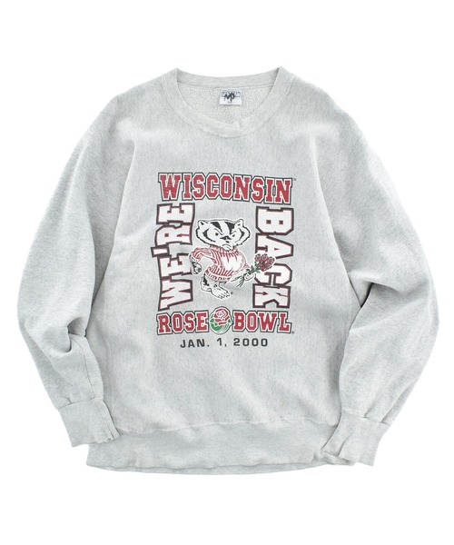 VINTAGE(ヴィンテージ)の「【USED】Y2K SANTEE HVYWT "WISCONSIN ROSE BOWL" リバースタイプ スウェット USA製(スウェット・メンズ・グレー・LARGE)」の1枚目の写真