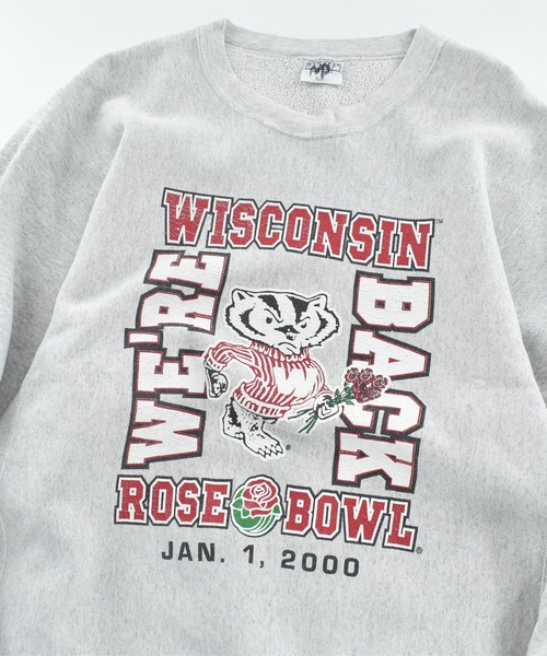 VINTAGE(ヴィンテージ)の「【USED】Y2K SANTEE HVYWT "WISCONSIN ROSE BOWL" リバースタイプ スウェット USA製(スウェット・メンズ・グレー・LARGE)」の2枚目の写真