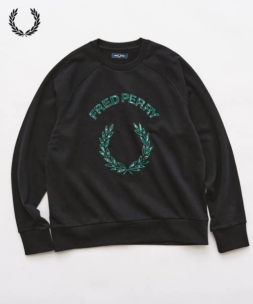 417 EDIFICE（フォーワンセブンエディフィス）の「FRED PERRY / フレッドペリー TARTAN APPLIQUE SWEATSHIRT（スウェット・メンズ・ネイビー/チャコールグレー・MEDIUM/LARGE）」の2枚目の写真