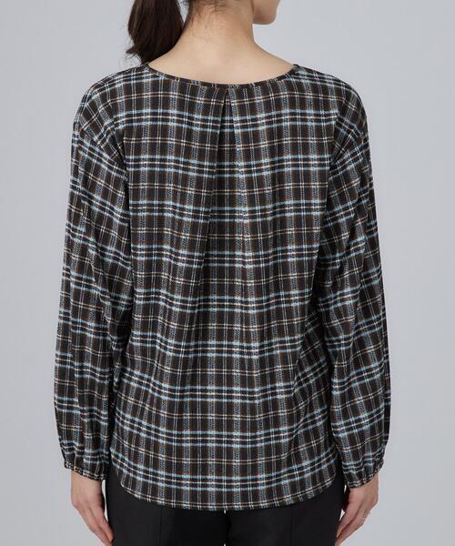 SHOO・LA・RUE(シューラルー)の「【洗濯機可/S-LL】ブラウス見え叶う。カット楊柳アソートトップス(Tシャツ/カットソー・レディース・ベビーピンク/ブラウン系/ブラック/ブラック系1・04/03/02/01)」の7枚目の写真