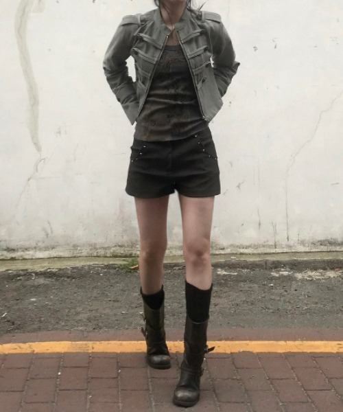FAVORITO(ファヴォリート)の「ジップ付きスタンドカラージャケット(その他アウター・レディース・カーキ/ベージュ/ブラック・F)」の5枚目の写真