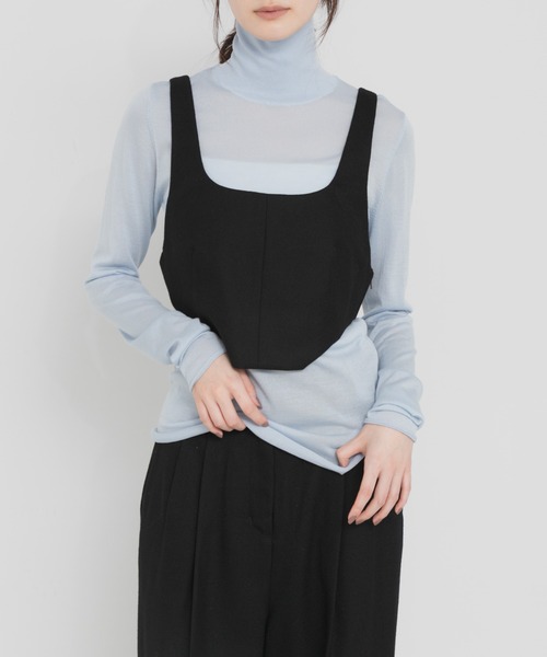 URBAN RESEARCH(アーバンリサーチ)の「WOOL SILK TURTLENECK KNIT(ニット/セーター・レディース・チャコールグレー/ライトブルー/オフホワイト・FREE)」の3枚目の写真