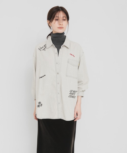 URBAN RESEARCH(アーバンリサーチ)の「WOOL SILK TURTLENECK KNIT(ニット/セーター・レディース・チャコールグレー/ライトブルー/オフホワイト・FREE)」の6枚目の写真