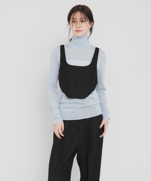URBAN RESEARCH(アーバンリサーチ)の「WOOL SILK TURTLENECK KNIT(ニット/セーター・レディース・チャコールグレー/ライトブルー/オフホワイト・FREE)」の9枚目の写真
