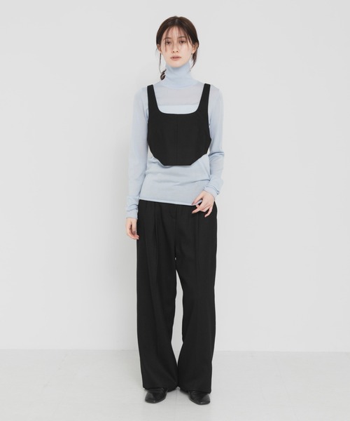 URBAN RESEARCH(アーバンリサーチ)の「WOOL SILK TURTLENECK KNIT(ニット/セーター・レディース・チャコールグレー/ライトブルー/オフホワイト・FREE)」の12枚目の写真