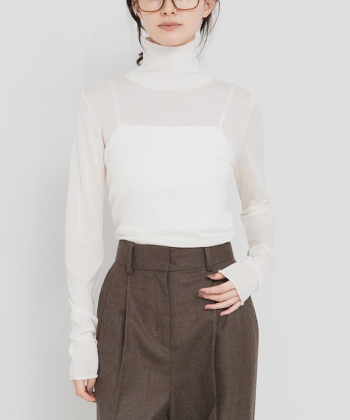 URBAN RESEARCH(アーバンリサーチ)の「WOOL SILK TURTLENECK KNIT(ニット/セーター・レディース・チャコールグレー/ライトブルー/オフホワイト・FREE)」の13枚目の写真