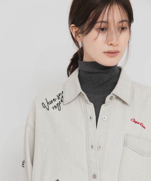 URBAN RESEARCH(アーバンリサーチ)の「WOOL SILK TURTLENECK KNIT(ニット/セーター・レディース・チャコールグレー/ライトブルー/オフホワイト・FREE)」の5枚目の写真