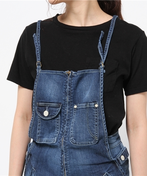 cepo（セポ）の「デニムワークサロペット（デニムパンツ・レディース・ライトブルー/インディゴブルー/カーキ・SMALL/MEDIUM）」の9枚目の写真