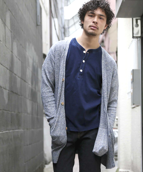 M2squared(エムツースクエアード)の「【M2SQUARED】綿麻ロングカーディガン(カーディガン/ボレロ・メンズ・グレー/ネイビー・LARGE/MEDIUM)」の8枚目の写真