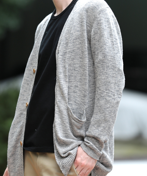 M2squared(エムツースクエアード)の「【M2SQUARED】綿麻ロングカーディガン(カーディガン/ボレロ・メンズ・グレー/ネイビー・LARGE/MEDIUM)」の20枚目の写真