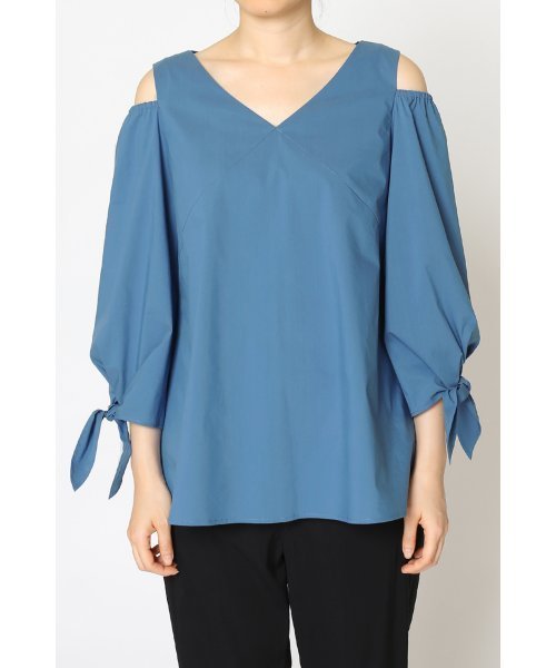 FIGARO Paris（フィガロパリ）の「肩開きVネックブラウス◆（シャツ/ブラウス・レディース・ブルー系その他/ホワイト/カーキ・38/36）」の20枚目の写真