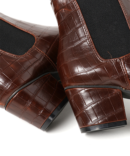 SESTO（セスト）の「チャンキーヒールのサイドゴアブーツ（ブーツ・レディース・ブラック系その他/ブラック/ブラウン系その他・3L/L/S/M/LL）」の9枚目の写真