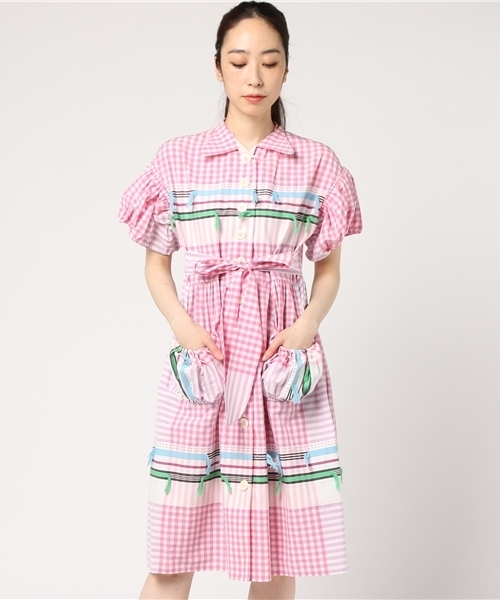 TSUMORI CHISATO（ツモリチサト）の「ﾊﾊﾞﾅﾁｪｯｸ（ワンピース・レディース・ライトパープル/ブラック・02）」の14枚目の写真