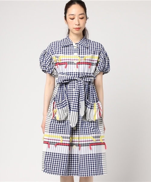 TSUMORI CHISATO（ツモリチサト）の「ﾊﾊﾞﾅﾁｪｯｸ（ワンピース・レディース・ライトパープル/ブラック・02）」の3枚目の写真