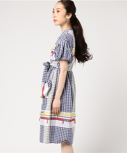 TSUMORI CHISATO（ツモリチサト）の「ﾊﾊﾞﾅﾁｪｯｸ（ワンピース・レディース・ライトパープル/ブラック・02）」の4枚目の写真