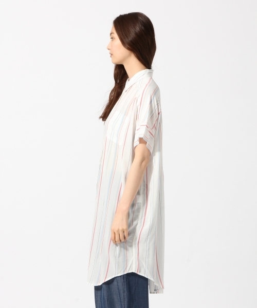 GLOBAL WORK（グローバルワーク）の「アソートシャツワンピース半袖/744791（シャツワンピース・レディース・オフホワイト/オレンジ系その他/ネイビー・LARGE/MEDIUM）」の10枚目の写真