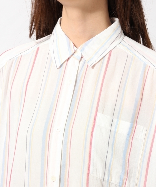 GLOBAL WORK（グローバルワーク）の「アソートシャツワンピース半袖/744791（シャツワンピース・レディース・オフホワイト/オレンジ系その他/ネイビー・LARGE/MEDIUM）」の12枚目の写真